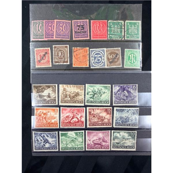ANTIQUE POSTAGE STAMPS FROM GERMANY INCLUDING 1943 WEHRMACHT TROOPS STAMPS