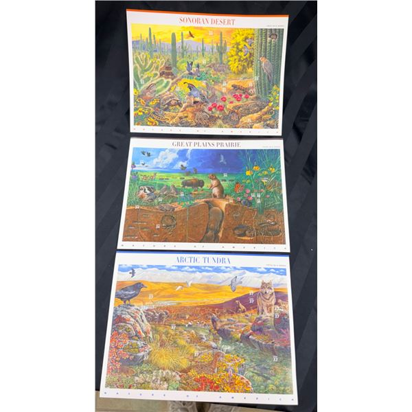 COLLECTIBLE U.S. POSTAGE STAMP SHEETS FROM THE "NATURE OF AMERICA" SERIES