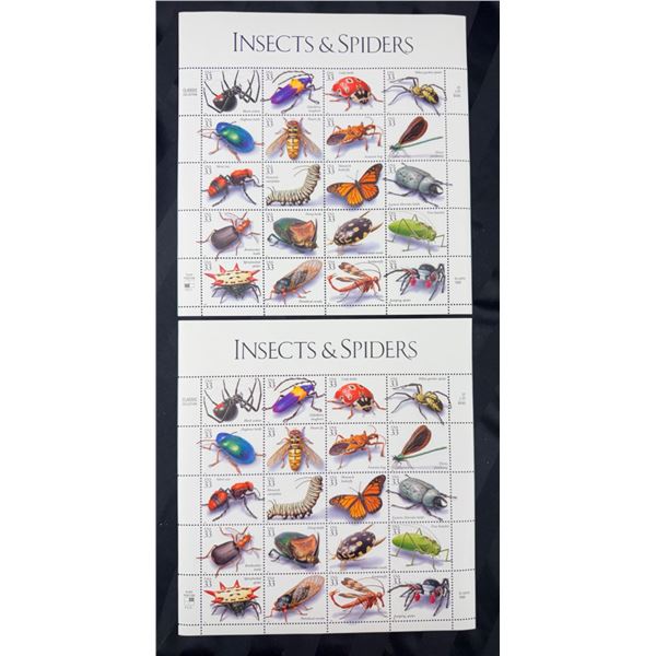 SHEETS OF THE 1999 "INSECTS & SPIDERS" COMMEMORATIVE STAMPS ISSUED BY THE USPS
