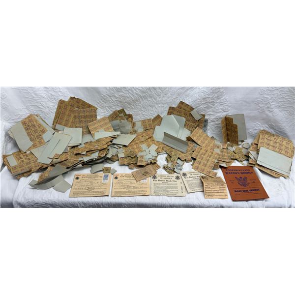 COLLECTION OF UNITED STATES WORLD WAR II-ERA RATION BOOKS AND STAMPS