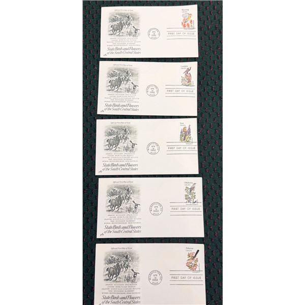 FIRST DAY OF ISSUE STATE BIRDS AND FLOWERS OF THE UNITED STATES SERIES: SOUTH CENTRAL STATES (INTERN