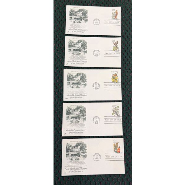 FIRST DAY OF ISSUE STATE BIRDS AND FLOWERS OF THE UNITED STATES SERIES: SOUTHEAST STATES (INTERNAL R