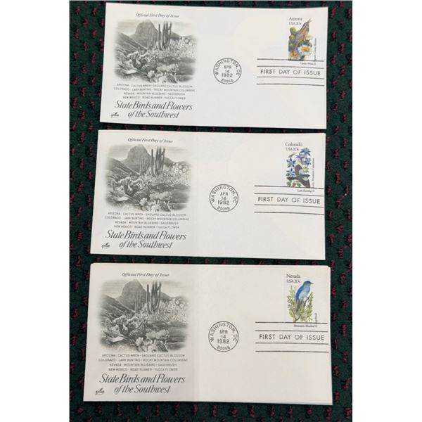 FIRST DAY OF ISSUE STATE BIRDS AND FLOWERS OF THE UNITED STATES SERIES: SOUTHWEST STATES (INTERNAL R