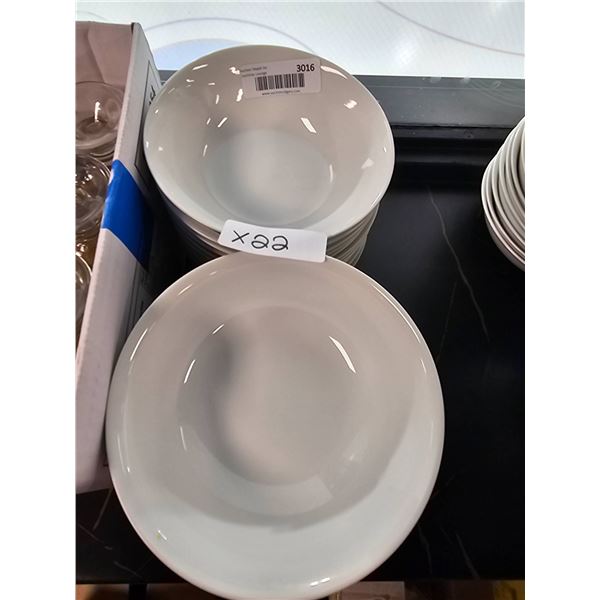 White Ceramic Bowls – Quantity 22