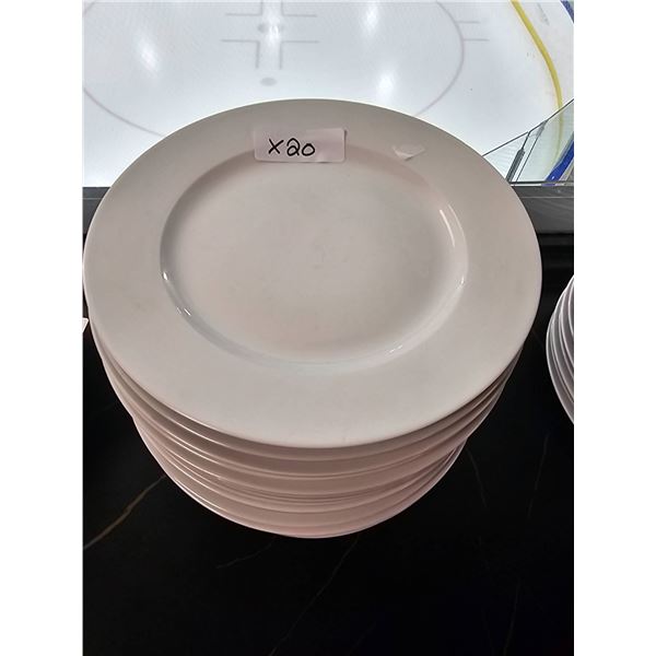 Lot of  20 White Dinner Plates for Food Service or Dining