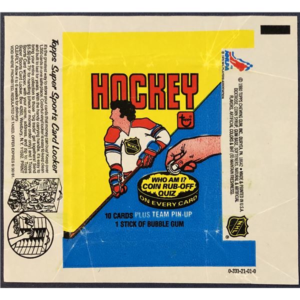 1980-81 TOPPS NHL HOCKEY WRAPPER