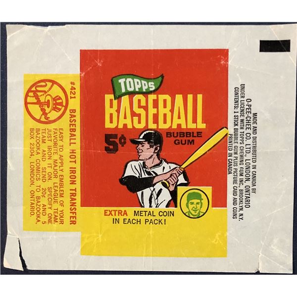 1965 O-PEE-CHEE BASEBALL WRAPPER