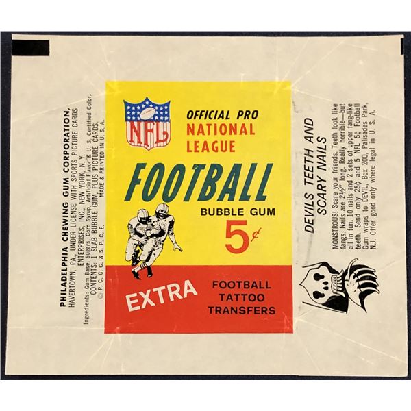 1964 PHILADELPHIA CHEWING GUM NFL FOOTBALL WRAPPER