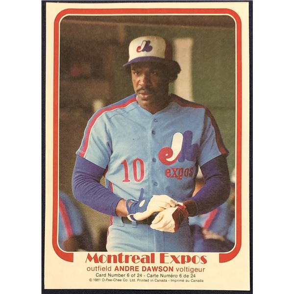 1981 O-PEE-CHEE BASEBALL INSERT POSTER - ANDRE DAWSON (HOF)