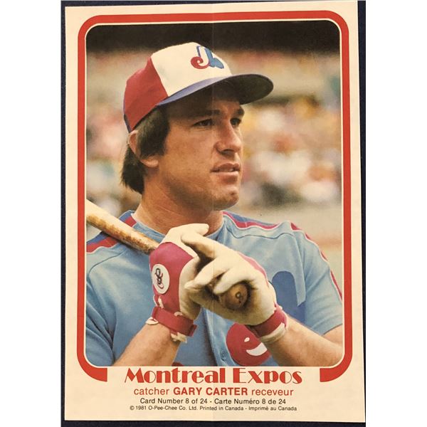 1981 O-PEE-CHEE BASEBALL INSERT POSTER - GARY CARTER (HOF)