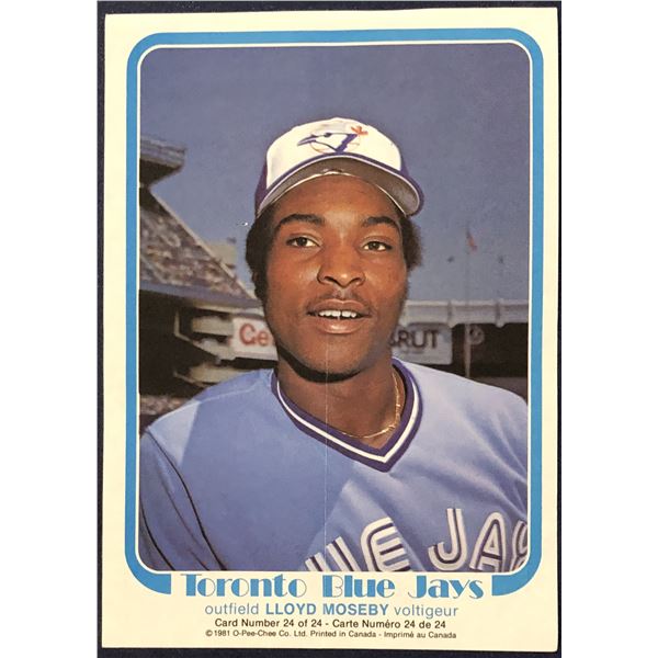 1981 O-PEE-CHEE BASEBALL INSERT POSTER - LLOYD MOSEBY