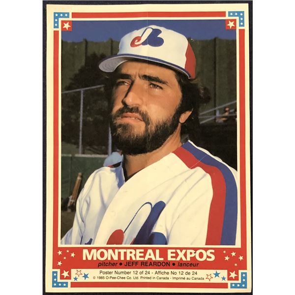 1985 O-PEE-CHEE BASEBALL INSERT POSTER - JEFF REARDON