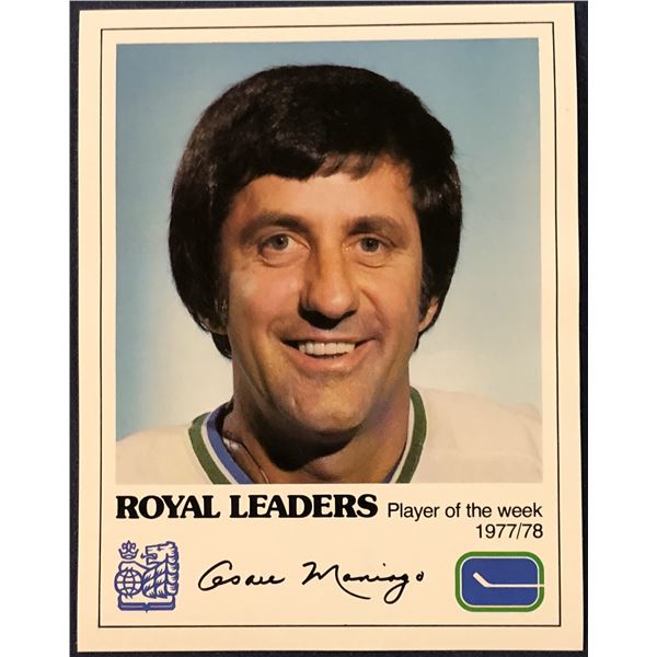 1977-78 RBC VANCOUVER CANUCKS - CESARE MANIAGO