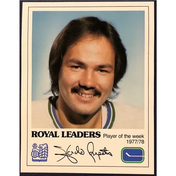 1977-78 RBC VANCOUVER CANUCKS - HAROLD SNEPSTS
