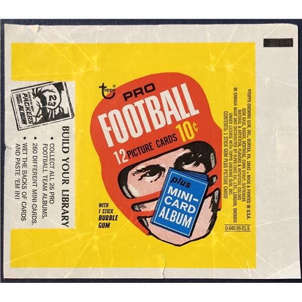 1969 TOPPS NFL FOOTBALL WRAPPER