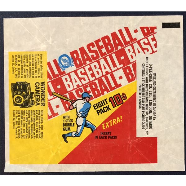 1970 O-PEE-CHEE BASEBALL WRAPPER