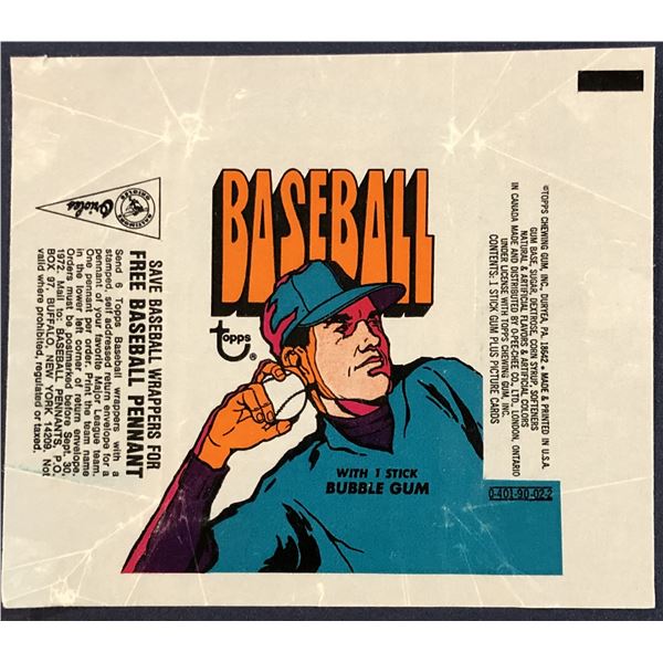 1972 TOPPS BASEBALL WRAPPER