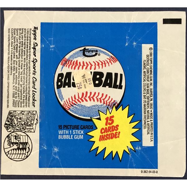 1980 TOPPS BASEBALL WRAPPER