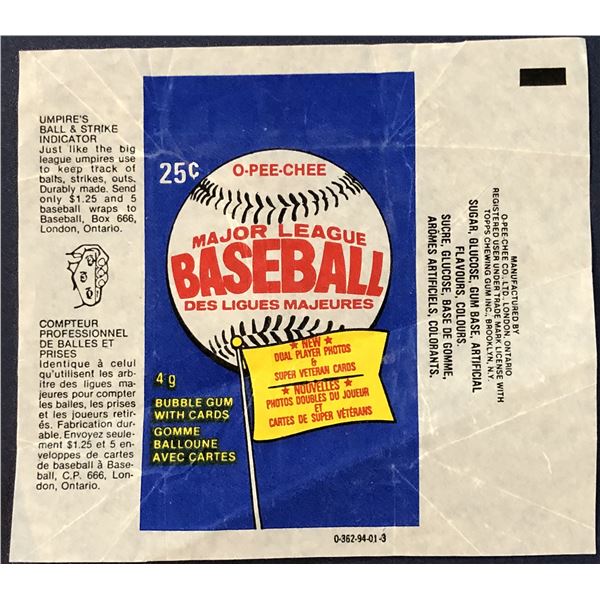1983 O-PEE-CHEE BASEBALL WRAPPER