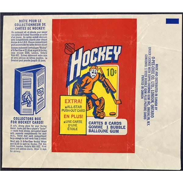 1972-73 O-PEE-CHEE NHL HOCKEY WRAPPER