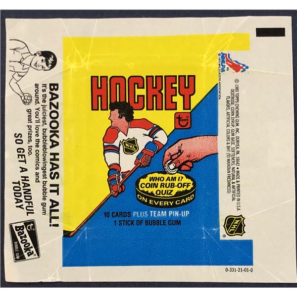 1980-81 TOPPS NHL HOCKEY WRAPPER