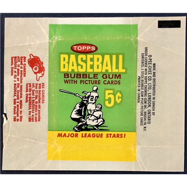 1964 O-PEE-CHEE BASEBALL WRAPPER