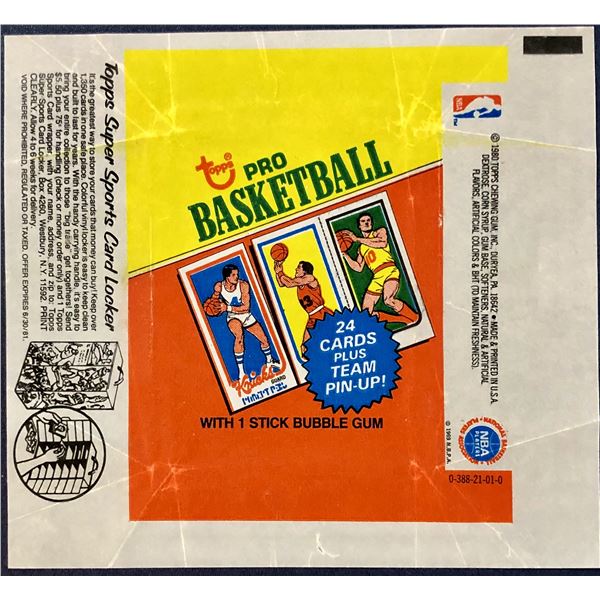 1980-81 TOPPS NBA BASKETBALL WRAPPER - LARRY BIRD ROOKIE YEAR