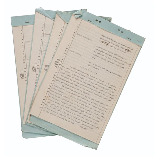 A Collection of Howard Hughes Productions Contracts.