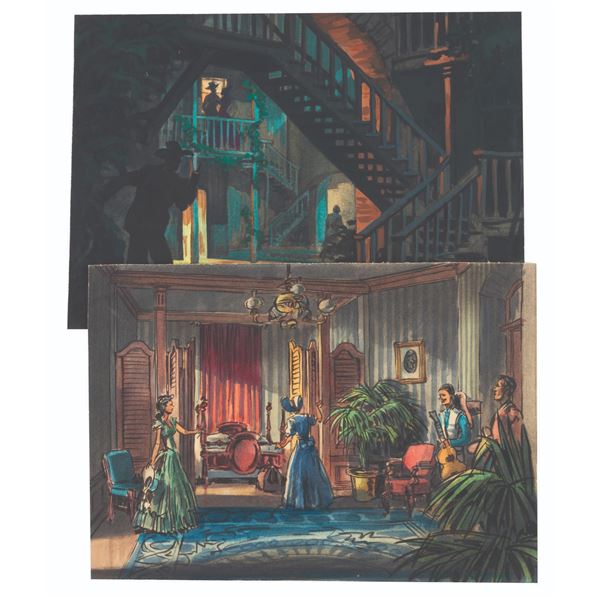 A Pair of Harper Goff "San Antonio" Concept Paintings.