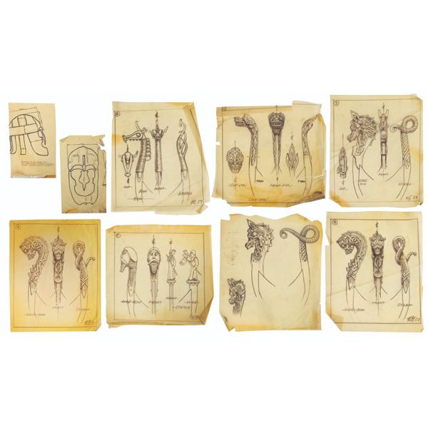 A Collection of Harper Goff Concepts for "The Vikings."