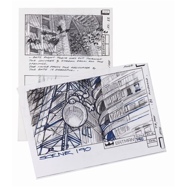 A Pair of "Batman" Storyboard Sheets.