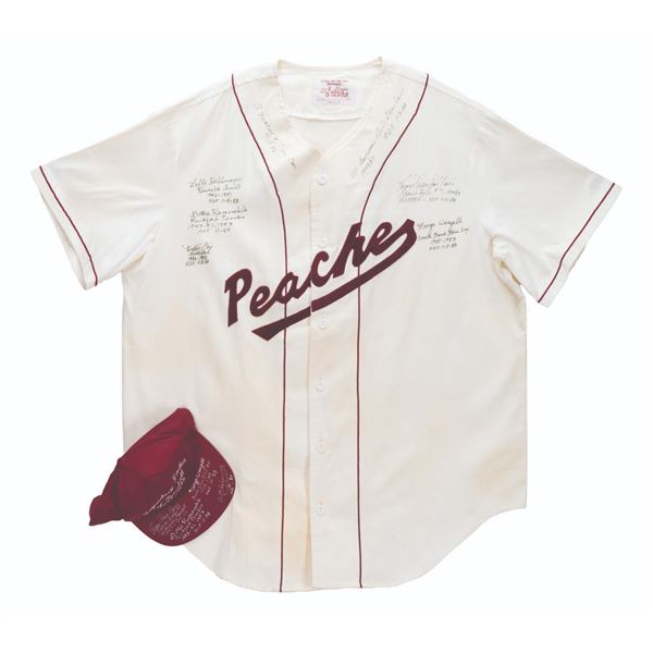 A Multi-Signed"A League of Their Own" Jersey & Hat.