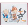 Image 1 : A Virgil Ross Signed Porky, Elmer, Bugs, and Daffy Drawing.