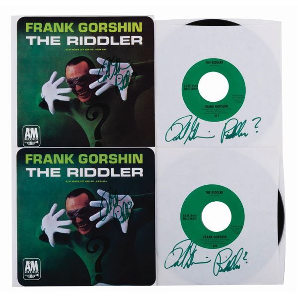A Pair of Frank Gorshin Signed "The Riddler" from "Batman" Records.