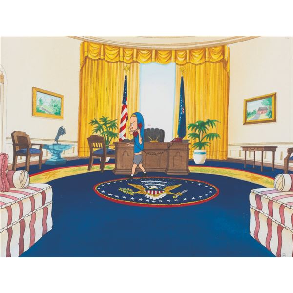 A "Beavis and Butt-Head Do America" Cel and Background of the Oval Office.