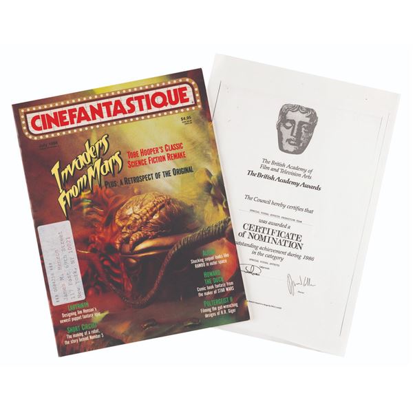 A Jim Henson-Owned Cinefantastique Magazine & BAFTA Certificate Copy.
