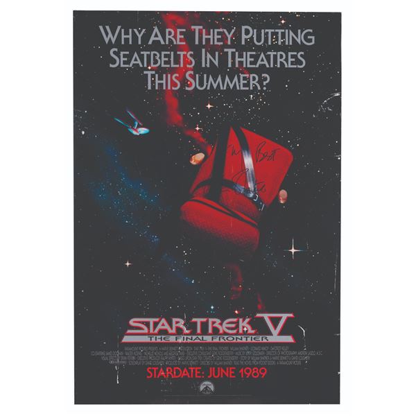 A William Shatner Signed"Star Trek V: The Final Frontier" One-Sheet.