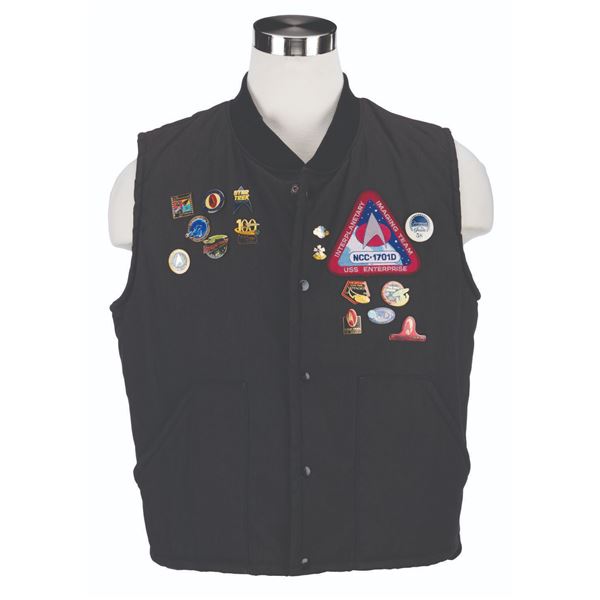 A Star Trek Next Generation & Voyager Crew Vest and Pins.
