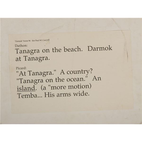 A"Star Trek: The Next Generation" Darmok Cue Card.