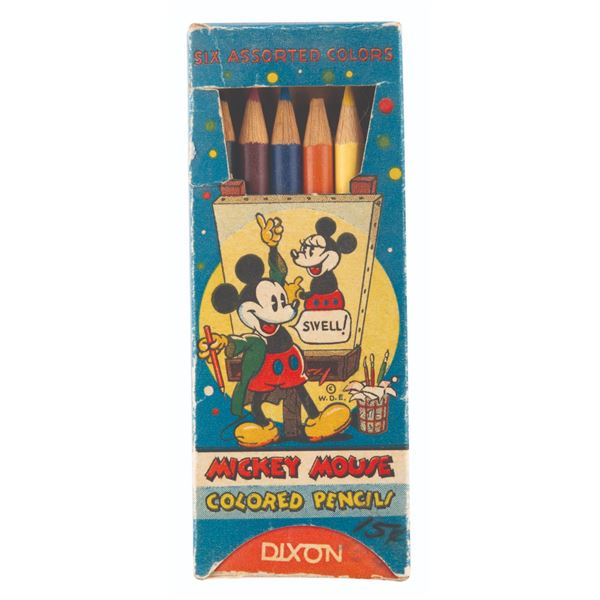 A Set of Dixon Mickey Mouse Colored Pencils.