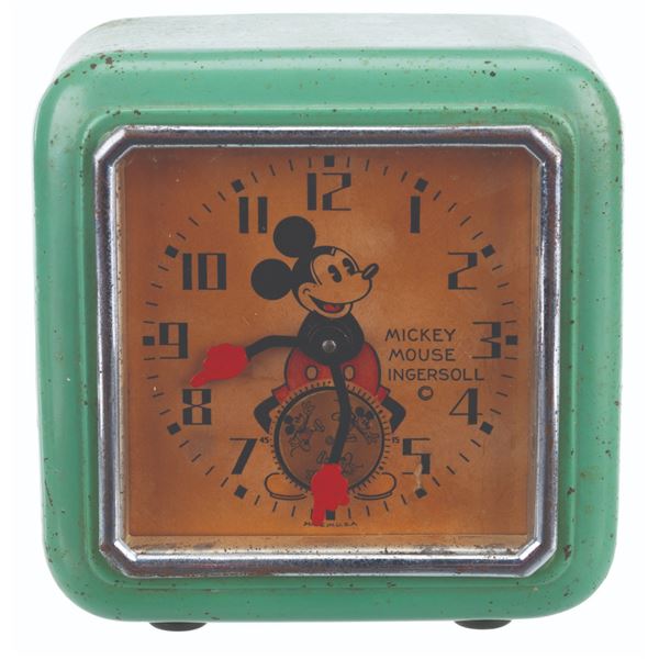 A Mickey Mouse Ingersoll Wind-Up Clock.