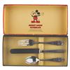 Image 1 : A Mickey Mouse 3-Piece Silverplate Flatware Set.