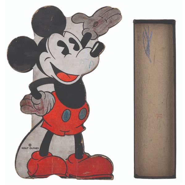 A Die-Cut Mickey Mouse Figural Pencil Case.