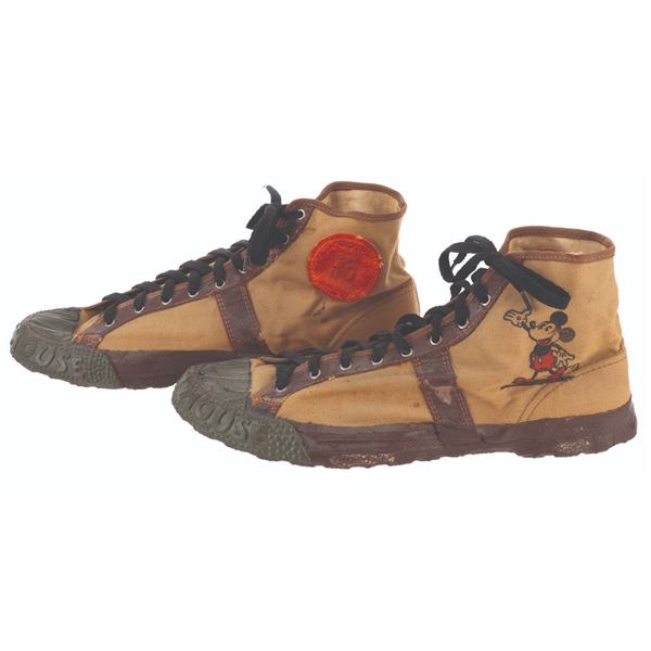 A Rare Pair of Mickey Mouse Converse Skoots Sneakers.