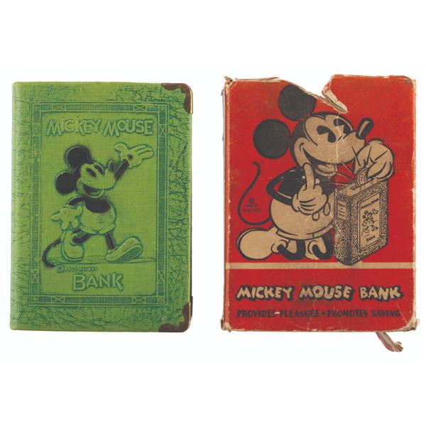 A Mickey Mouse Zell Book Bank with Box.