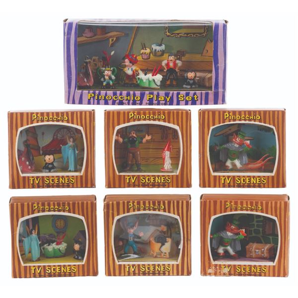 A Collection of Seven Disneykins"Pinocchio" Play Sets.