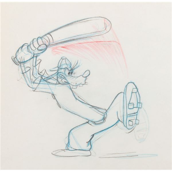 A "How To Play Baseball" Goofy Production Drawing.