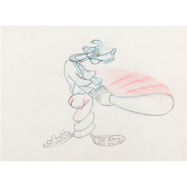 A "How To Play Baseball" Goofy Production Drawing.