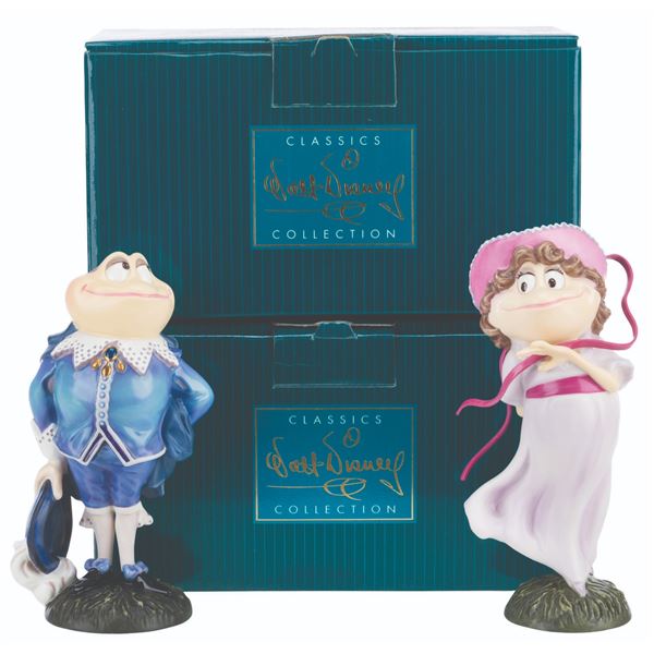 A Set of Walt Disney Classics Collection Mr. Toad Blue Boy and Pinkie Figurines.