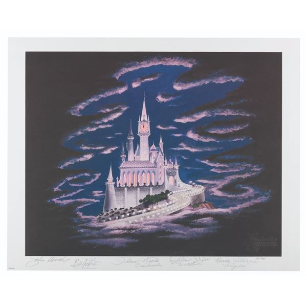 A Multi-Signed "Cinderella" 50th Anniversary Lithograph.